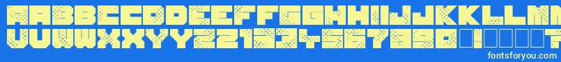 SevenOfOne-fontti – keltaiset fontit sinisellä taustalla