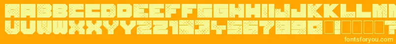 SevenOfOne-fontti – keltaiset fontit oranssilla taustalla