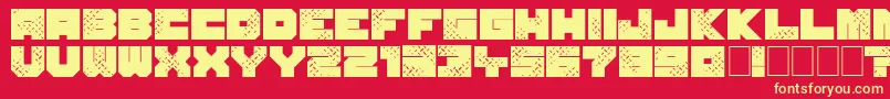 SevenOfOne-fontti – keltaiset fontit punaisella taustalla