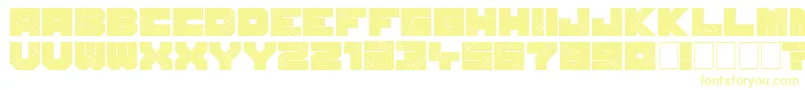 Czcionka SevenOfOne – żółte czcionki na białym tle