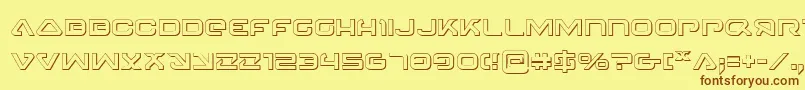 4114Blaster3D Font – Brown Fonts on Yellow Background