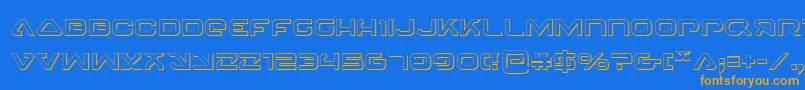 4114Blaster3D Font – Orange Fonts on Blue Background