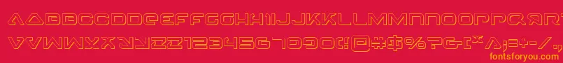 4114Blaster3D Font – Orange Fonts on Red Background