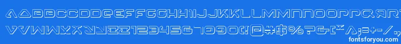 4114Blaster3D Font – White Fonts on Blue Background