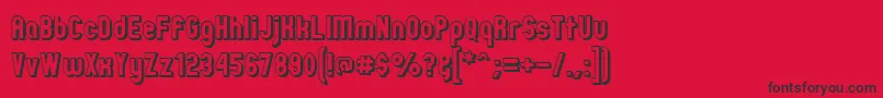 ZillahModernOffsetOutline Font – Black Fonts on Red Background
