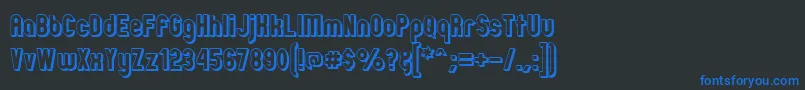 ZillahModernOffsetOutline Font – Blue Fonts on Black Background