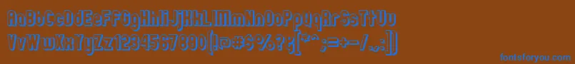 ZillahModernOffsetOutline Font – Blue Fonts on Brown Background