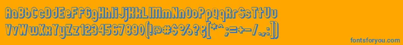 ZillahModernOffsetOutline Font – Blue Fonts on Orange Background
