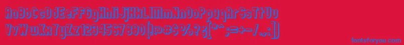 ZillahModernOffsetOutline Font – Blue Fonts on Red Background