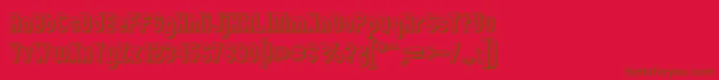 ZillahModernOffsetOutline Font – Brown Fonts on Red Background