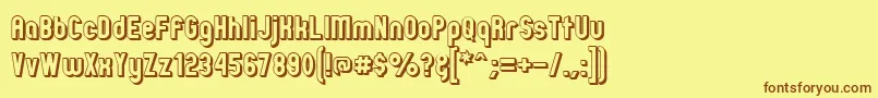 ZillahModernOffsetOutline Font – Brown Fonts on Yellow Background