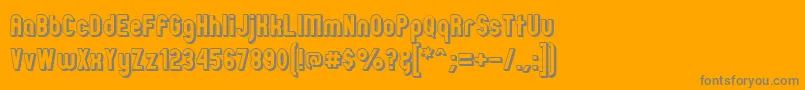 ZillahModernOffsetOutline-Schriftart – Graue Schriften auf orangefarbenem Hintergrund
