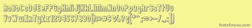 ZillahModernOffsetOutline Font – Gray Fonts on Yellow Background