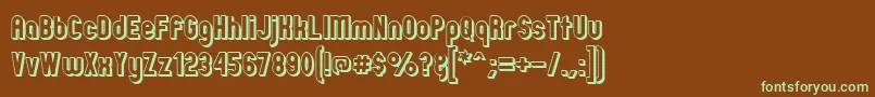 ZillahModernOffsetOutline Font – Green Fonts on Brown Background