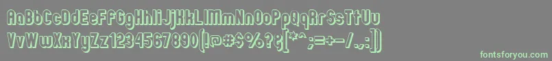ZillahModernOffsetOutline-Schriftart – Grüne Schriften auf grauem Hintergrund
