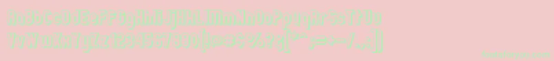 ZillahModernOffsetOutline Font – Green Fonts on Pink Background