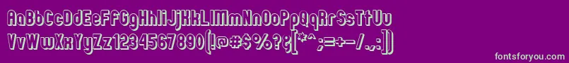 ZillahModernOffsetOutline Font – Green Fonts on Purple Background