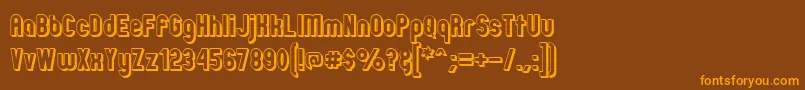 ZillahModernOffsetOutline Font – Orange Fonts on Brown Background