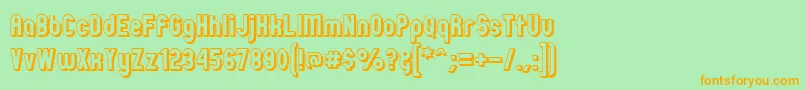 ZillahModernOffsetOutline Font – Orange Fonts on Green Background