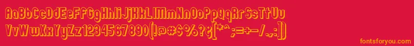 ZillahModernOffsetOutline Font – Orange Fonts on Red Background