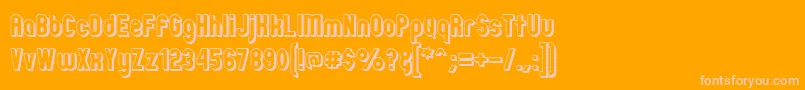 ZillahModernOffsetOutline Font – Pink Fonts on Orange Background