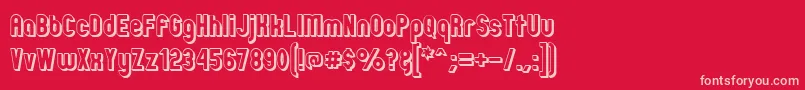 ZillahModernOffsetOutline Font – Pink Fonts on Red Background