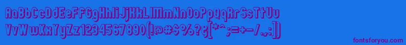 ZillahModernOffsetOutline Font – Purple Fonts on Blue Background