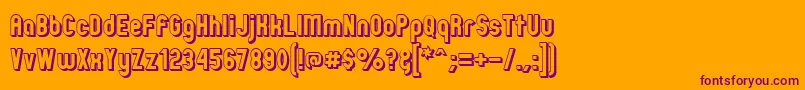 ZillahModernOffsetOutline Font – Purple Fonts on Orange Background