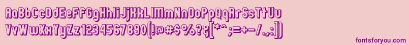 ZillahModernOffsetOutline Font – Purple Fonts on Pink Background