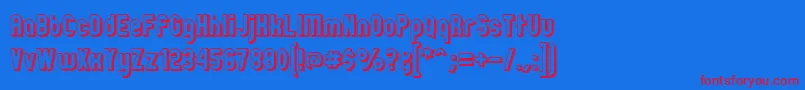 ZillahModernOffsetOutline Font – Red Fonts on Blue Background