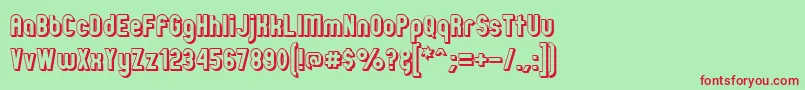 ZillahModernOffsetOutline Font – Red Fonts on Green Background