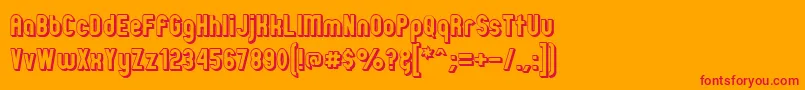 ZillahModernOffsetOutline Font – Red Fonts on Orange Background