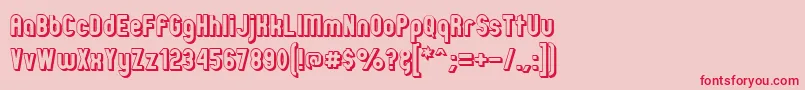 ZillahModernOffsetOutline Font – Red Fonts on Pink Background
