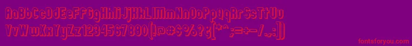 フォントZillahModernOffsetOutline – 紫の背景に赤い文字