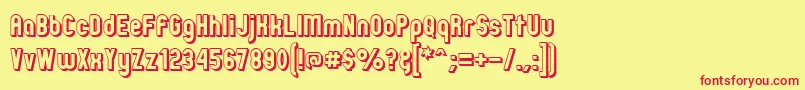 ZillahModernOffsetOutline Font – Red Fonts on Yellow Background