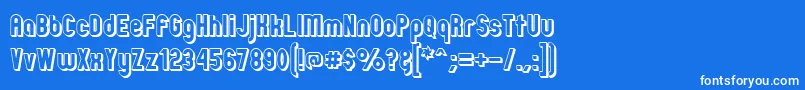 ZillahModernOffsetOutline Font – White Fonts on Blue Background