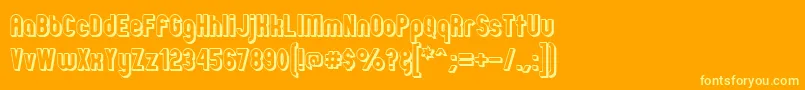 フォントZillahModernOffsetOutline – オレンジの背景に黄色の文字