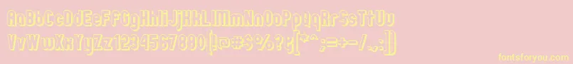 ZillahModernOffsetOutline Font – Yellow Fonts on Pink Background