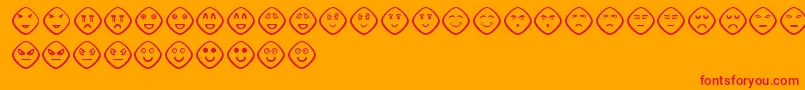 AnotherFacesSt Font – Red Fonts on Orange Background