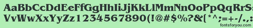 フォントBangkokBold – 緑の背景に黒い文字