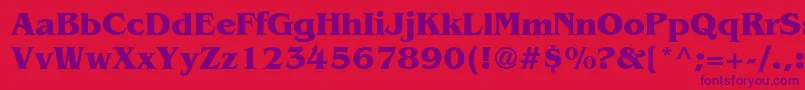 Czcionka BangkokBold – fioletowe czcionki na czerwonym tle