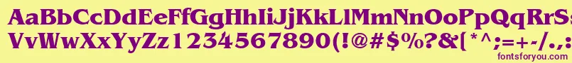 BangkokBold Font – Purple Fonts on Yellow Background