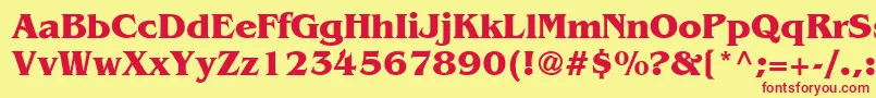 BangkokBold Font – Red Fonts on Yellow Background