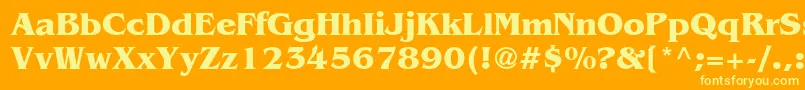 BangkokBold-Schriftart – Gelbe Schriften auf orangefarbenem Hintergrund