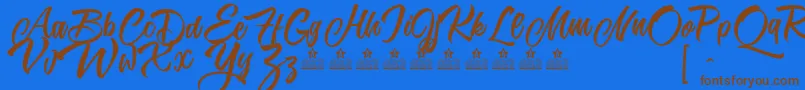 KarmacomaPersonalUse Font – Brown Fonts on Blue Background