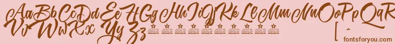 KarmacomaPersonalUse Font – Brown Fonts on Pink Background