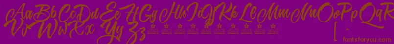 KarmacomaPersonalUse Font – Brown Fonts on Purple Background