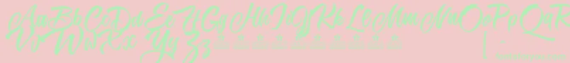 KarmacomaPersonalUse-Schriftart – Grüne Schriften auf rosa Hintergrund