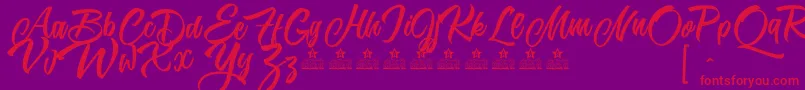 KarmacomaPersonalUse Font – Red Fonts on Purple Background