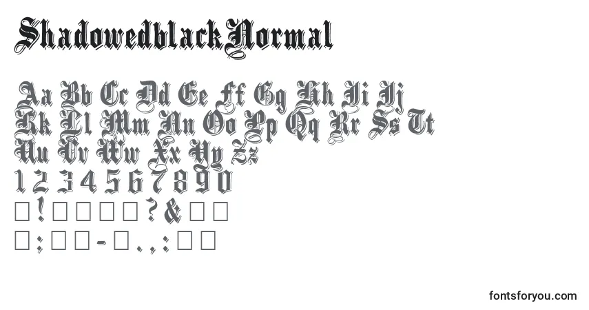 Schriftart ShadowedblackNormal – Alphabet, Zahlen, spezielle Symbole